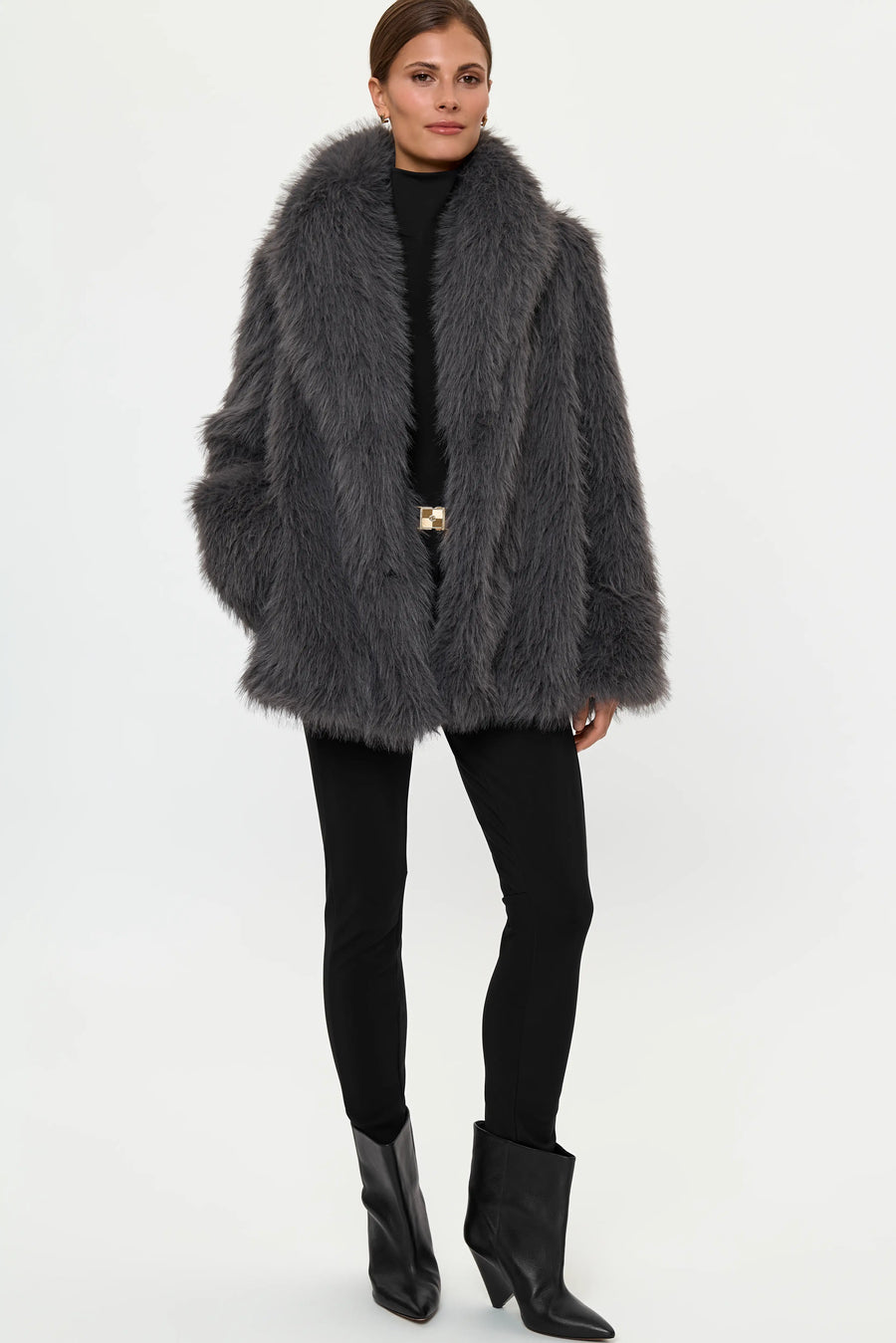 MARMOTA Faux Fur Coat crystal grey