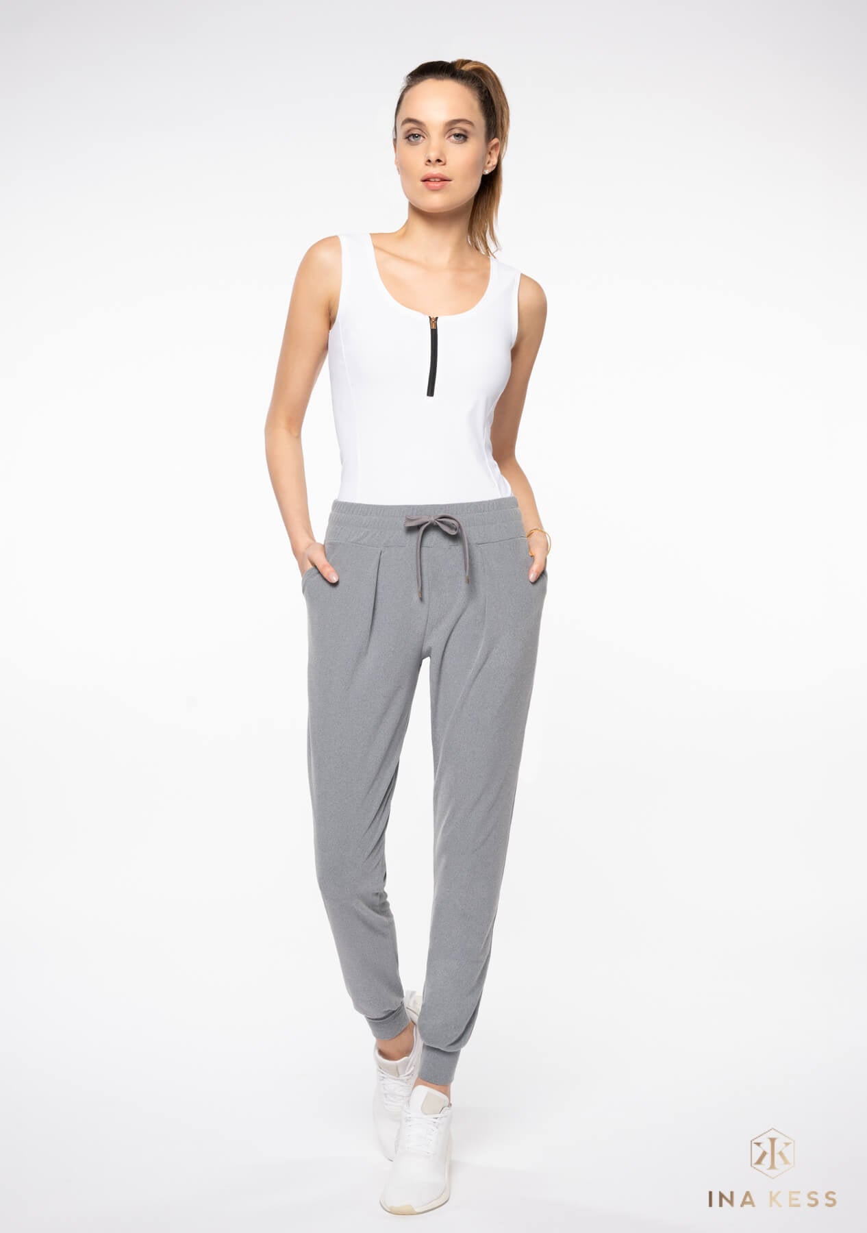 LUXE PLUSH Track Pants crystal grey