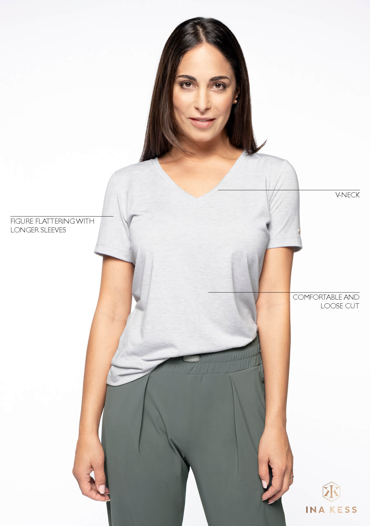 V-NECK T-Shirt moonbeam