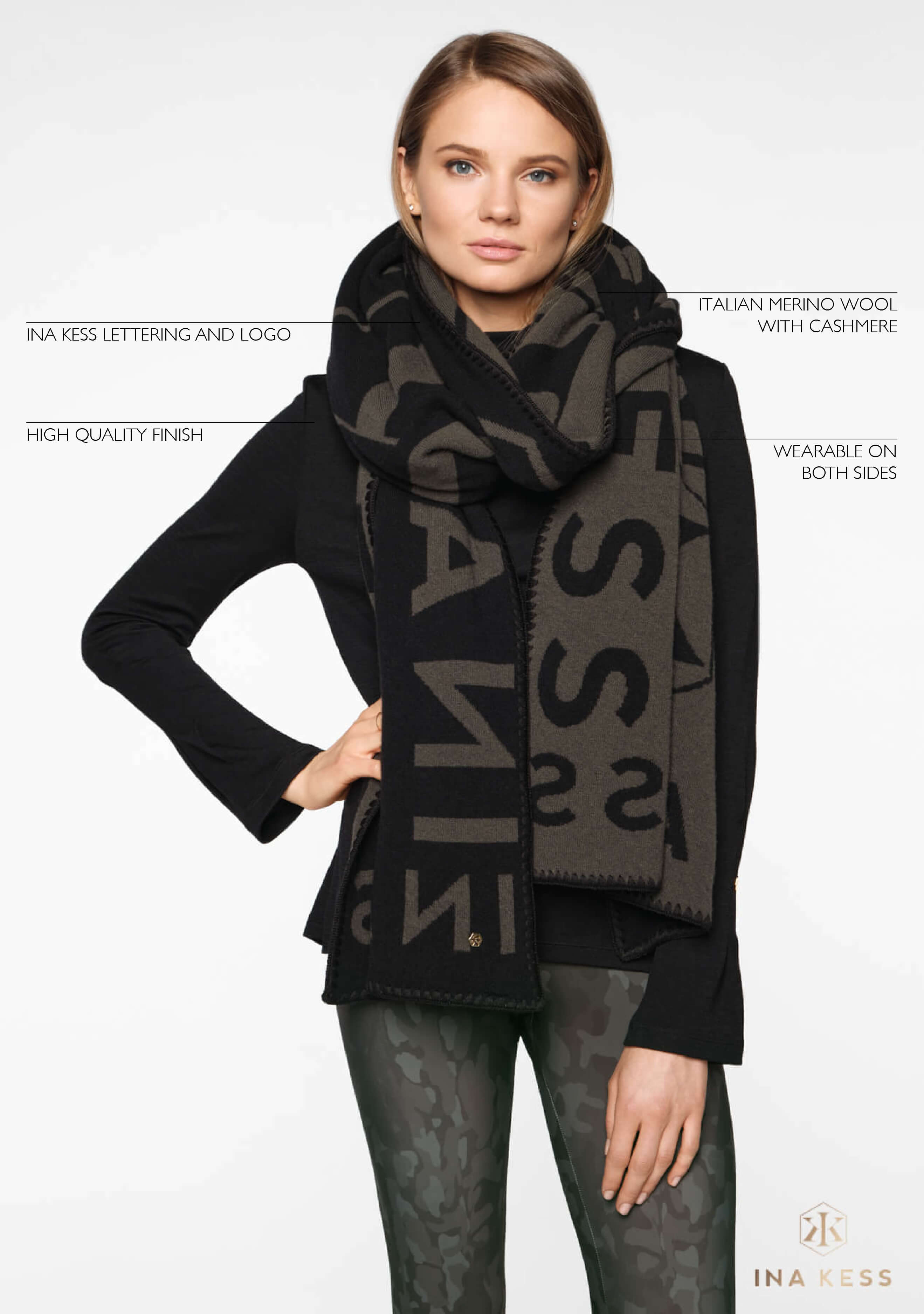 NELLETTO Scarf terra/black