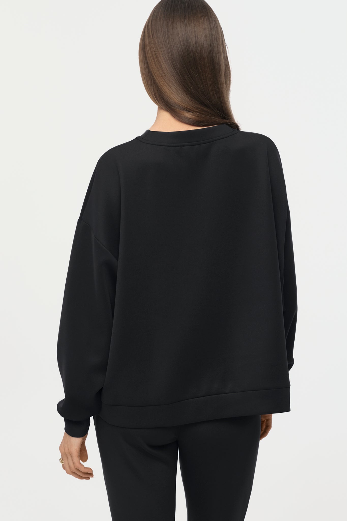 MERLIN Pullover schwarz mit weissem Print