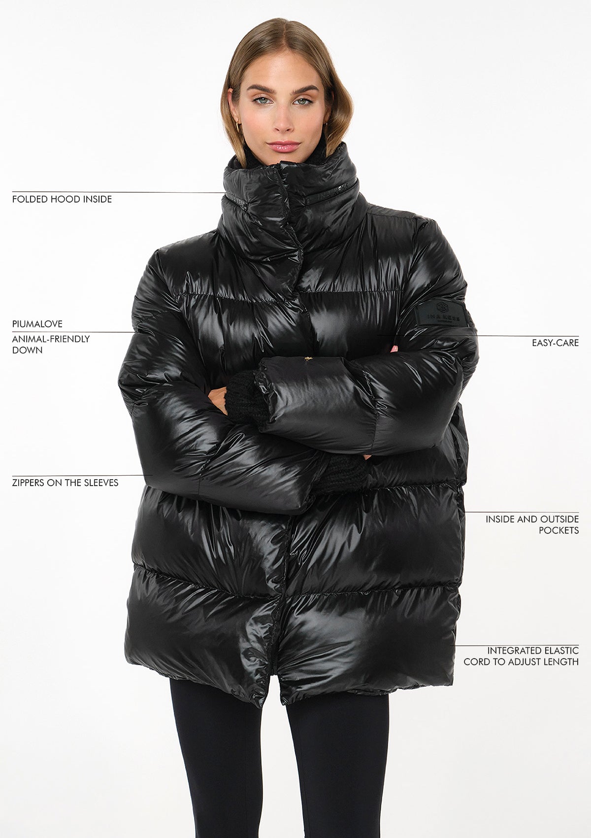 SQN down jacket schwarz