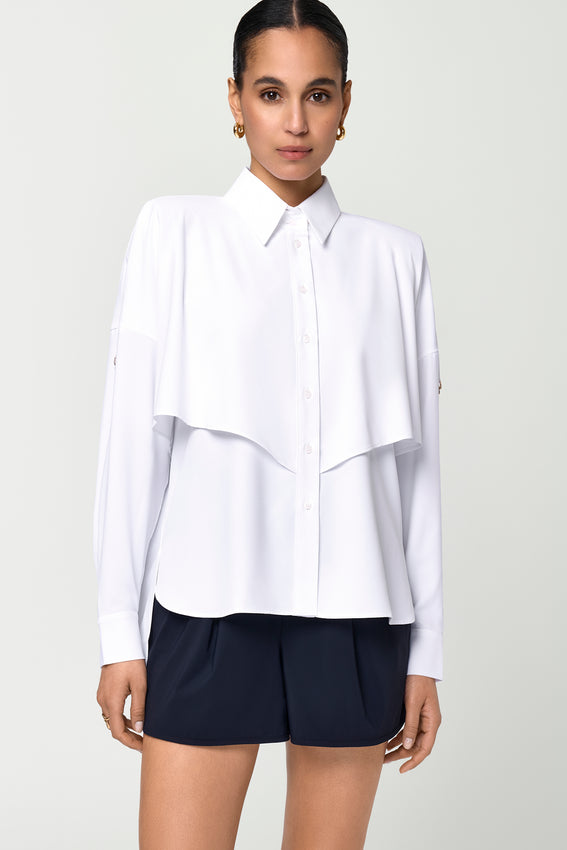 DISQUE Trench Shirt white