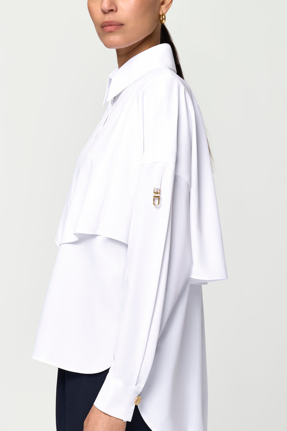 DISQUE Trench Shirt white