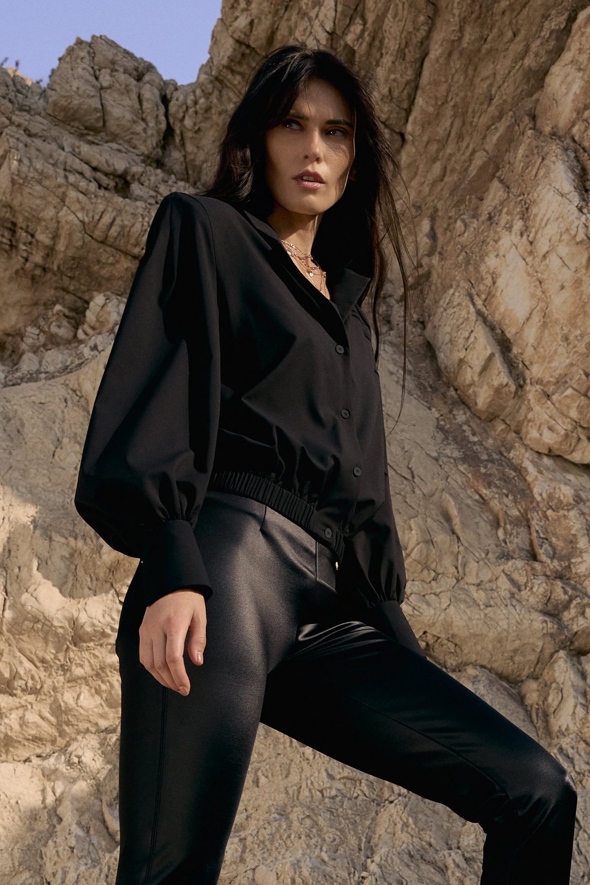 VENTA Stretch Shirt black