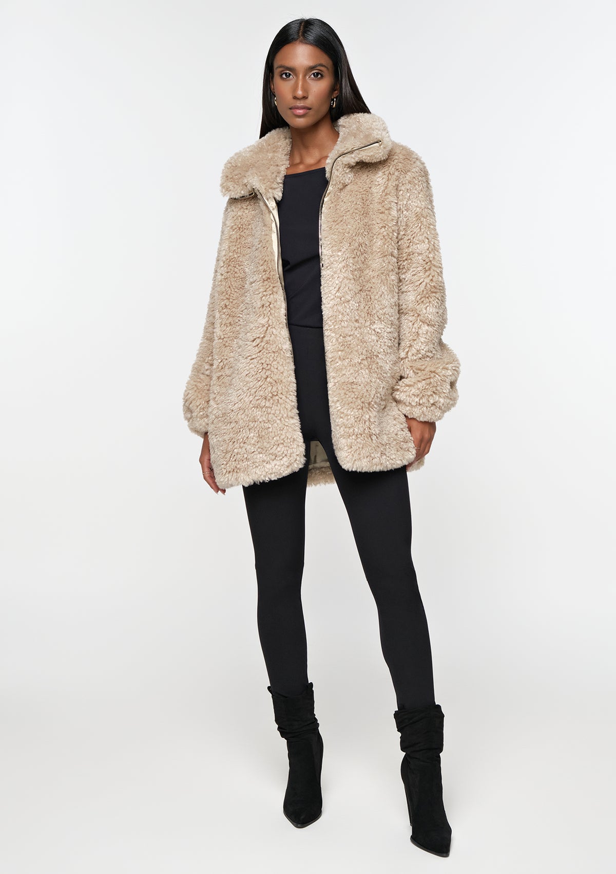 MILU Faux Shearling Jacket oat