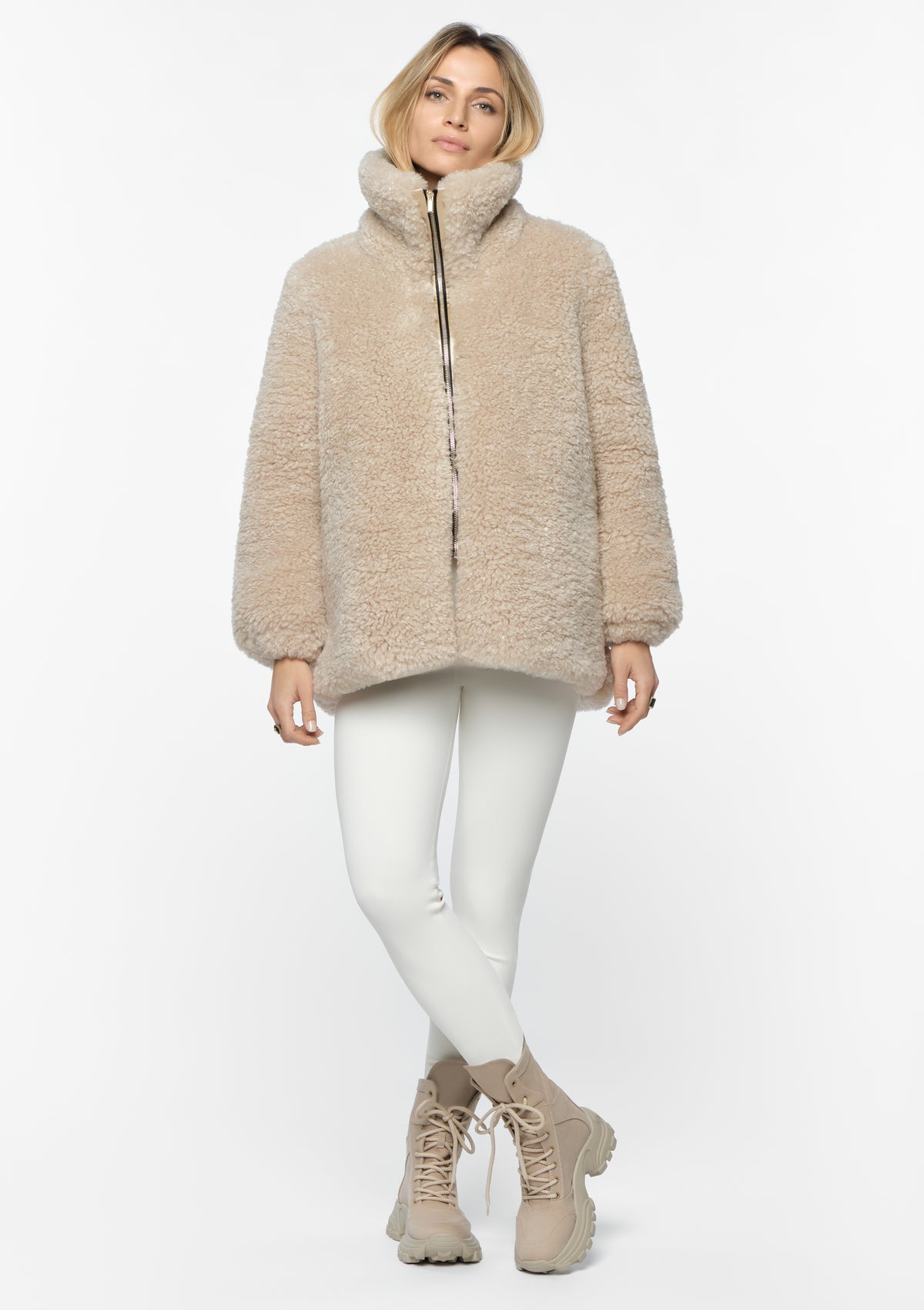 MILU Faux Shearling Jacket oat