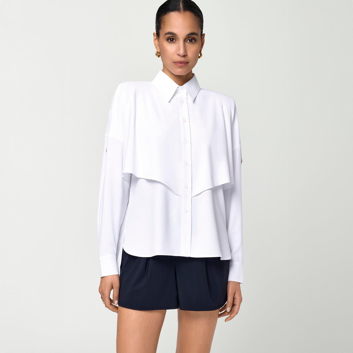 DISQUE Trench Shirt white