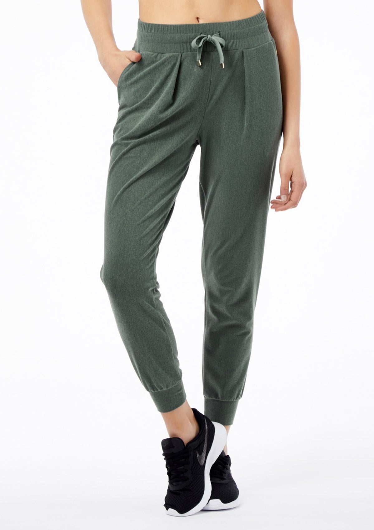 LUXE PLUSH Track Pants vetiver green