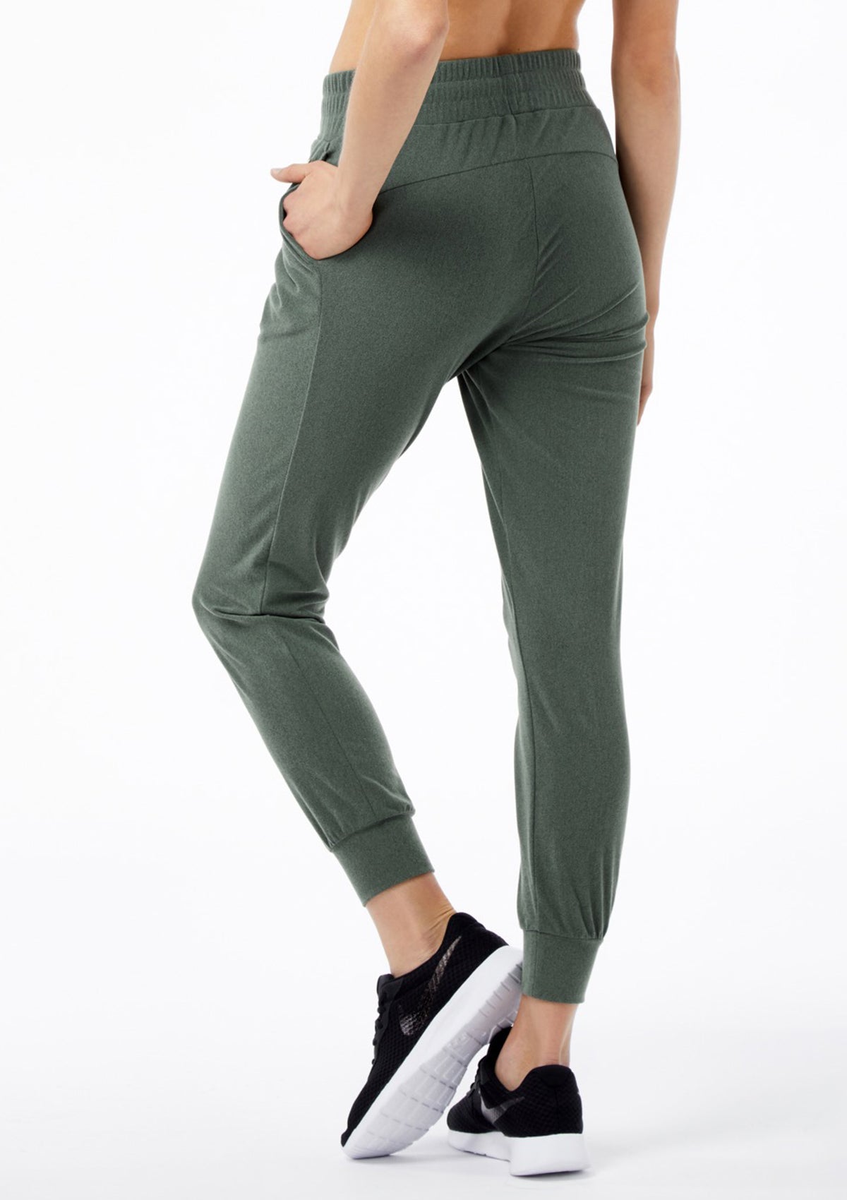 LUXE PLUSH Track Pants vetiver green