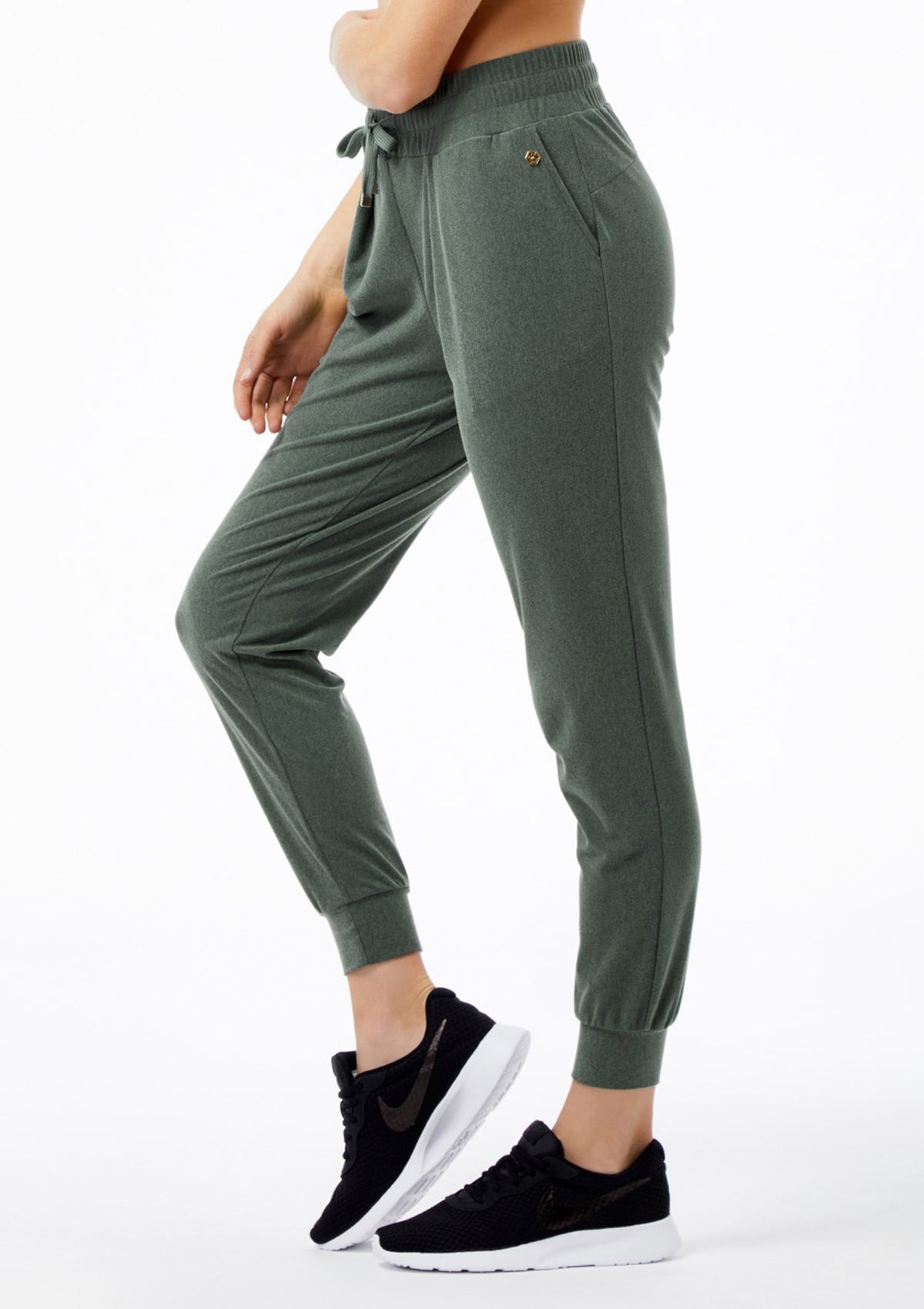 LUXE PLUSH Track Pants vetiver green