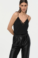 LOREN Spitzen Top schwarz