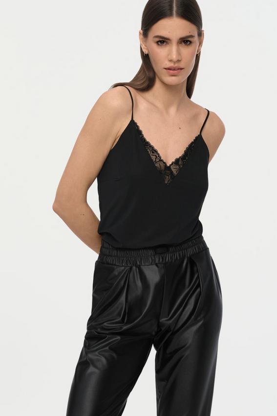 LOREN Spitzen Top schwarz