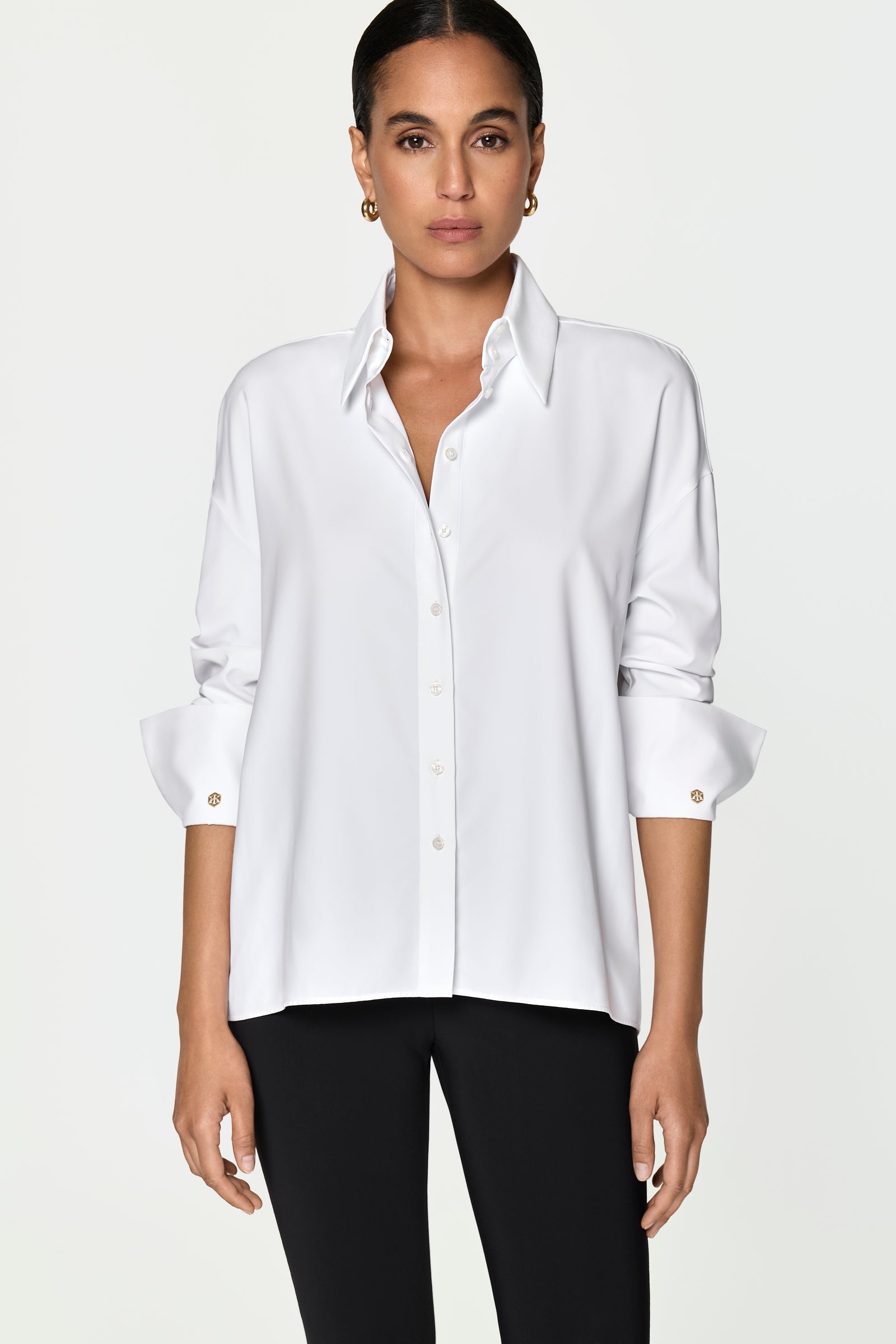 LAREGIA Stretch Hemd weiss