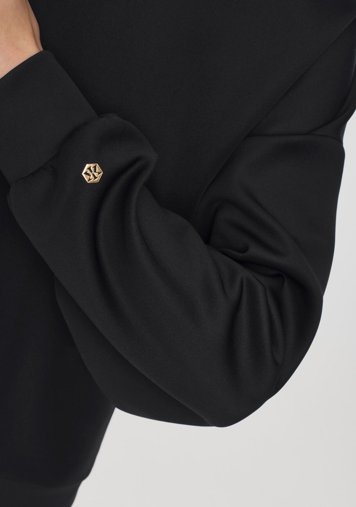 MERLIN Pullover schwarz mit weissem Print