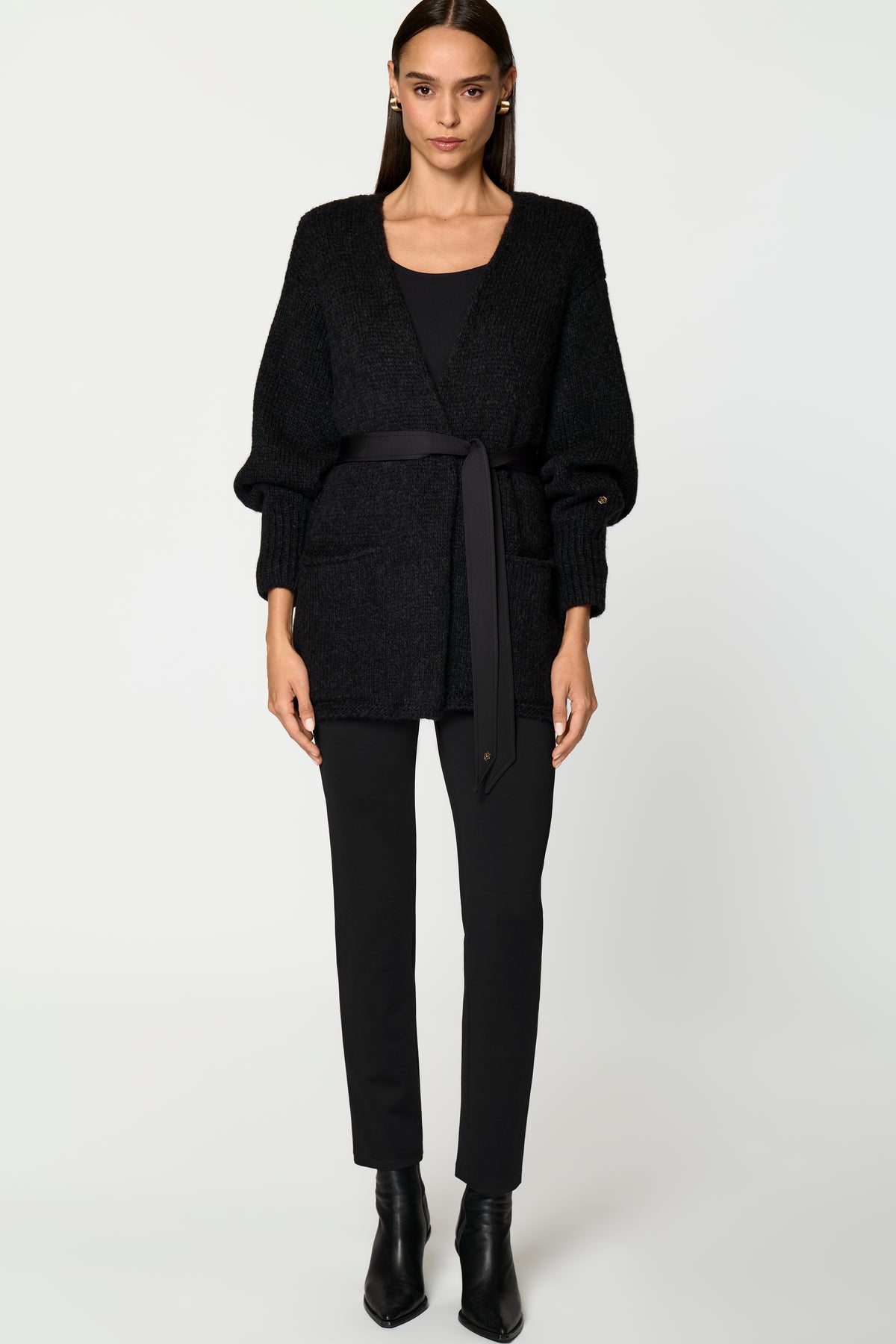 CANOLO Cardigan schwarz melange