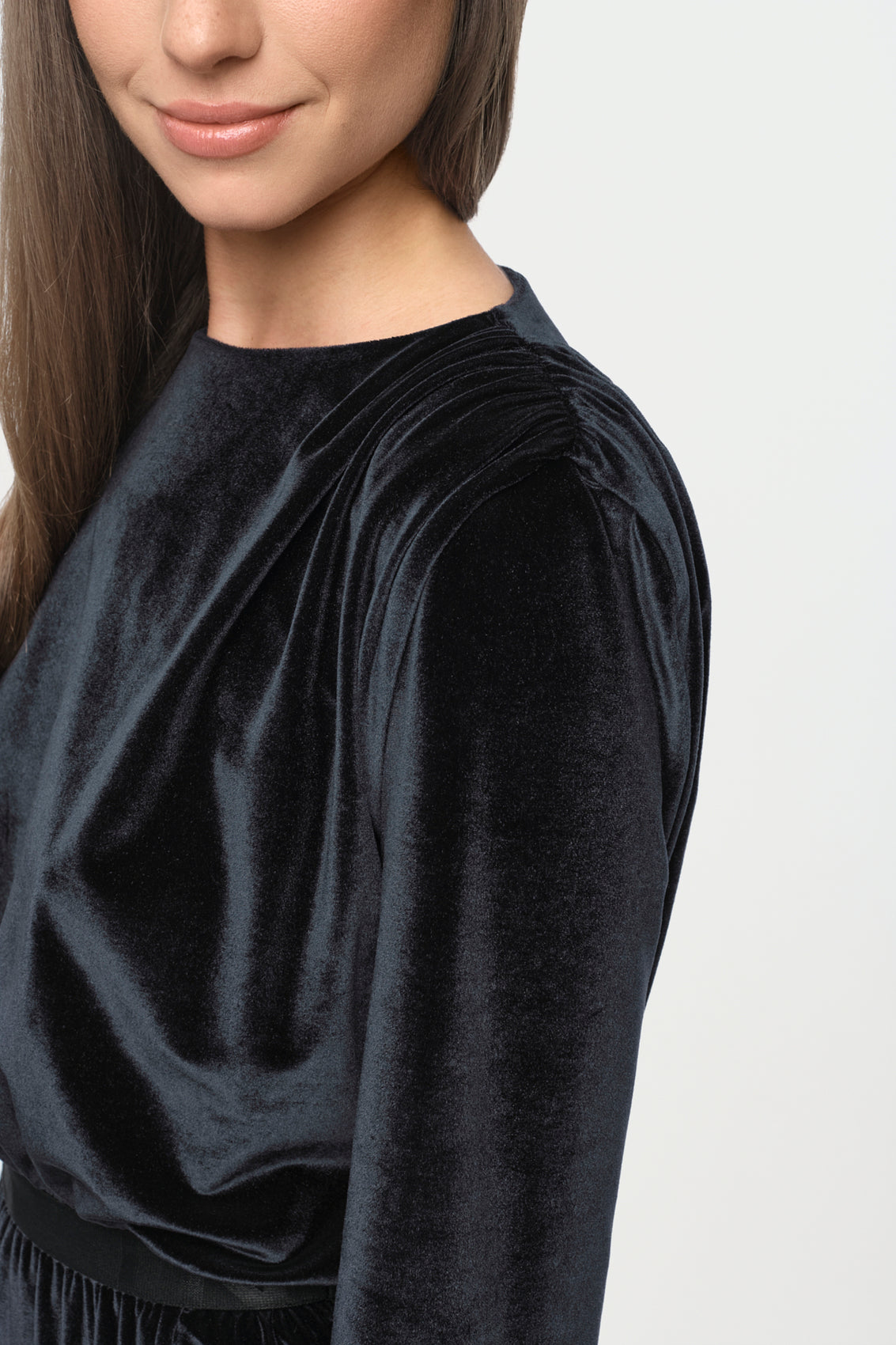 STARLIT Samt Kleid midnight