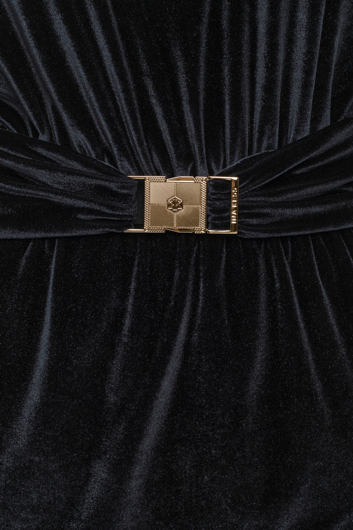 STARLIT Samt Kleid midnight