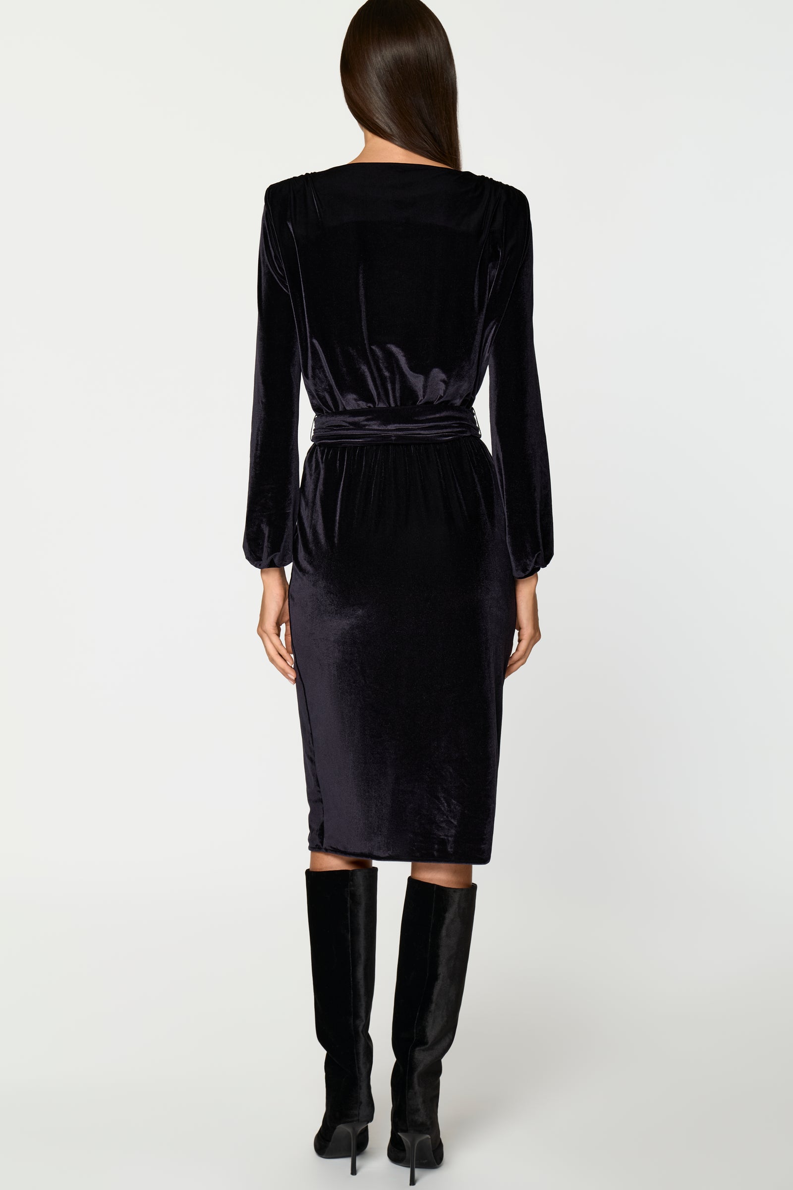 STARLIT Samt Kleid midnight