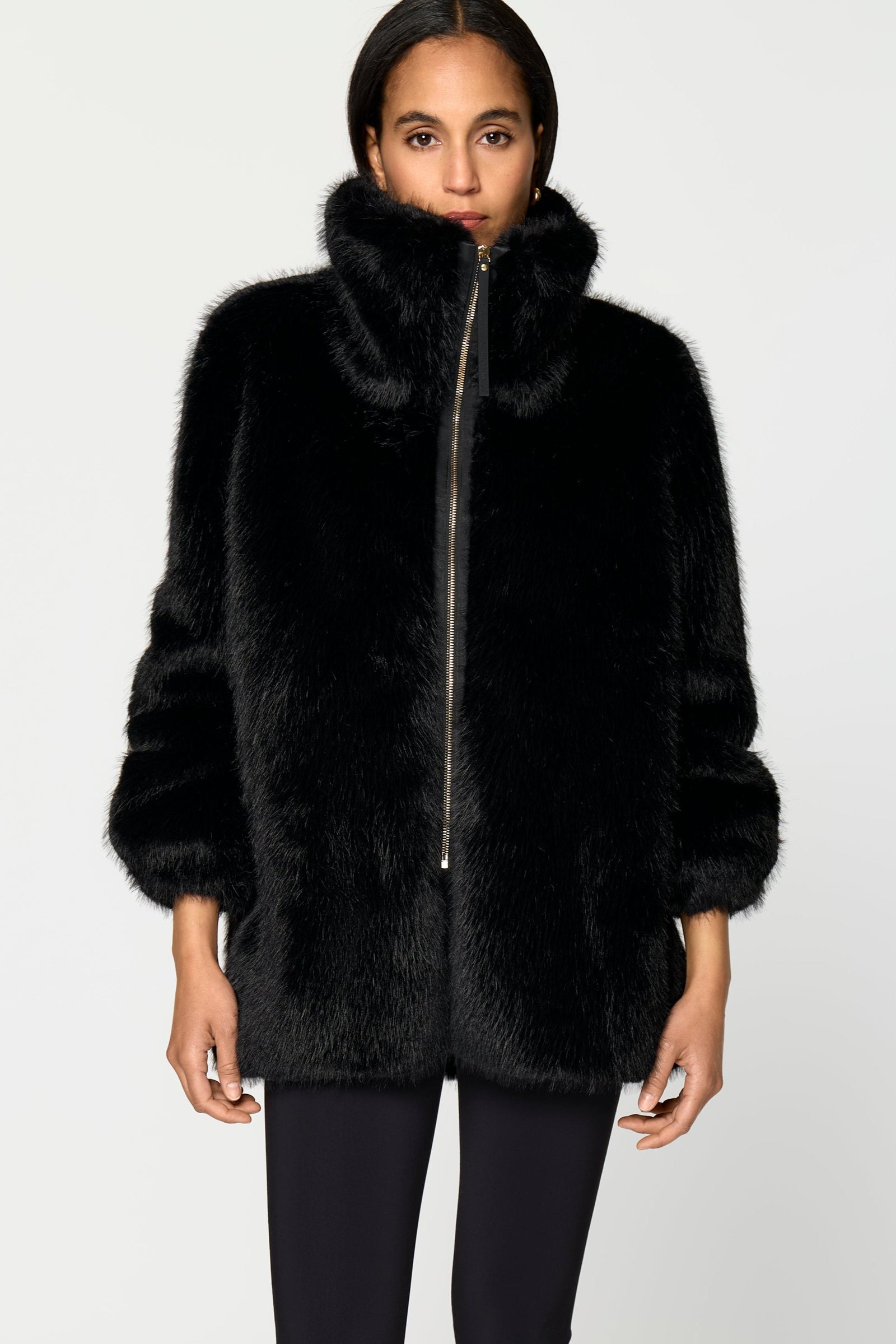 CHANOIR Faux Fur Coat black
