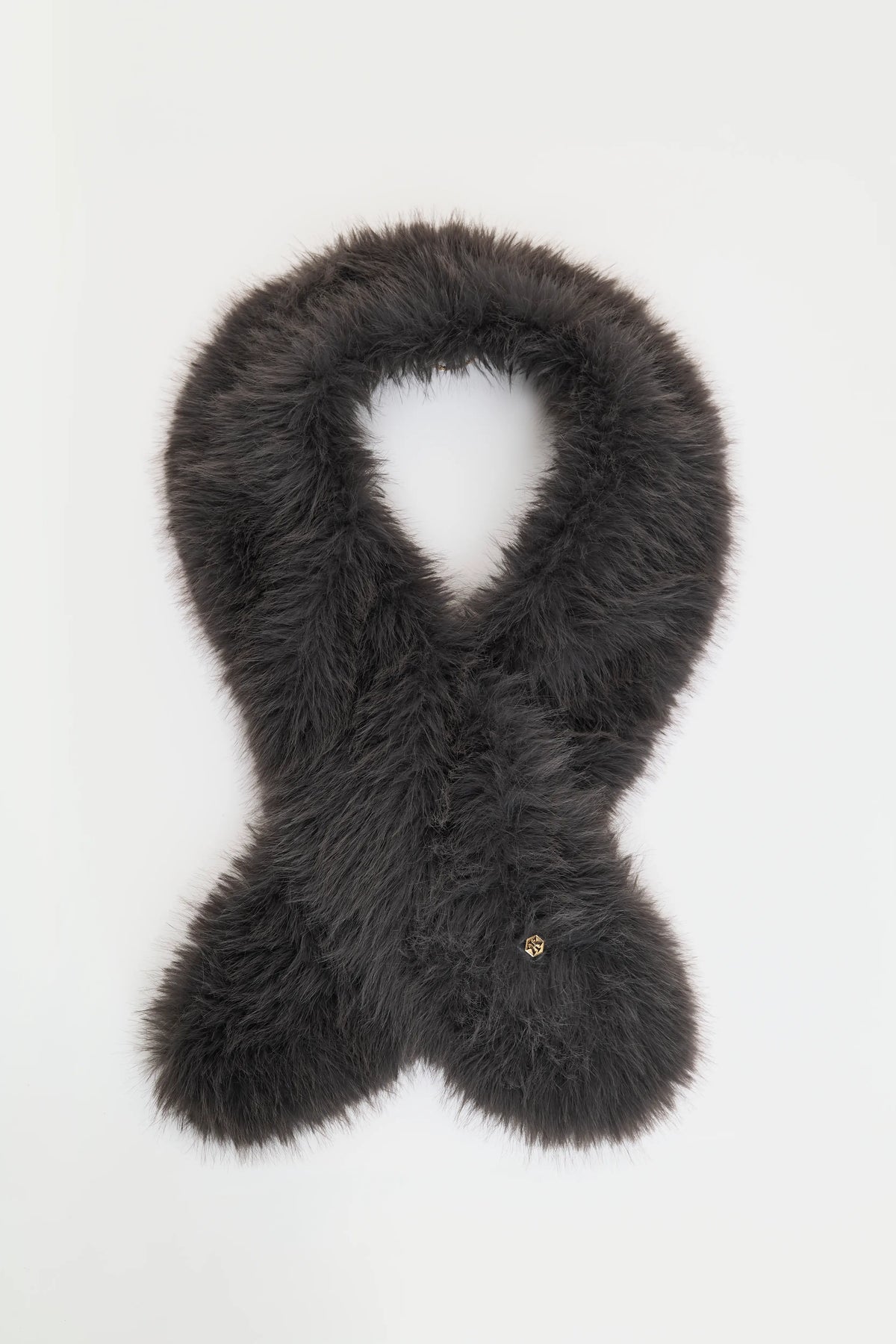 BRINA Faux Fur Scarf crystal grey
