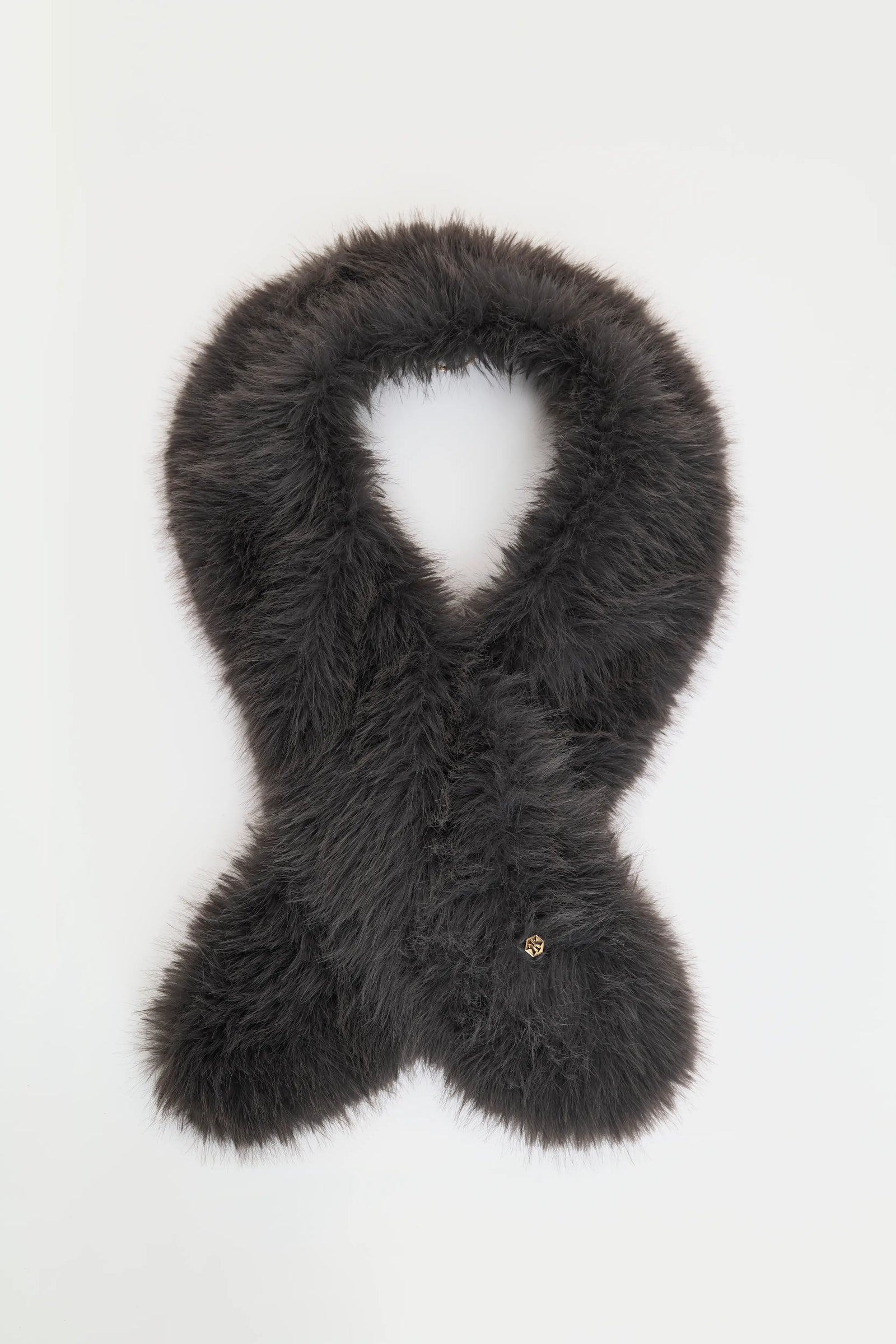 BRINA Faux Fur Scarf crystal grey
