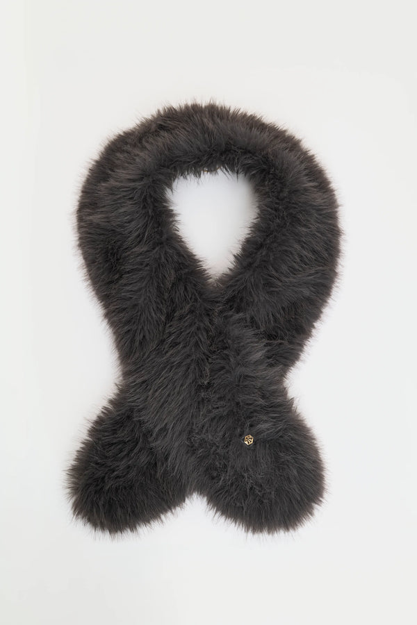 BRINA Faux Fur Scarf crystal grey