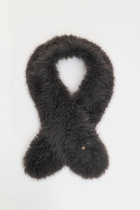 BRINA Faux Fur Scarf crystal grey