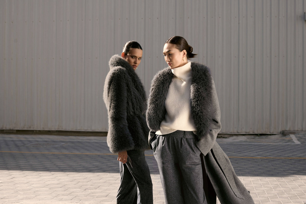 MARMEIRA Wool and Cashmere Coat crystal grey