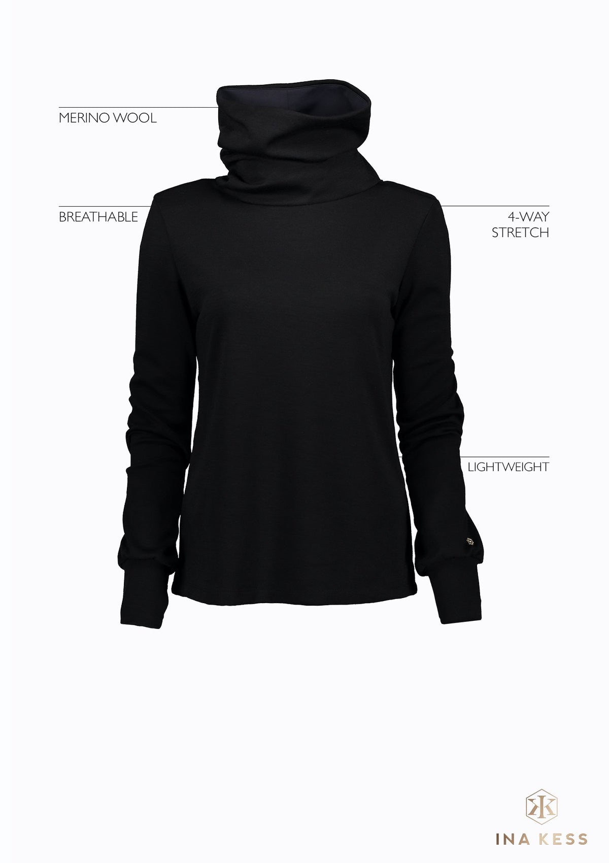 MERINO TURTLENECK Pullover schwarz