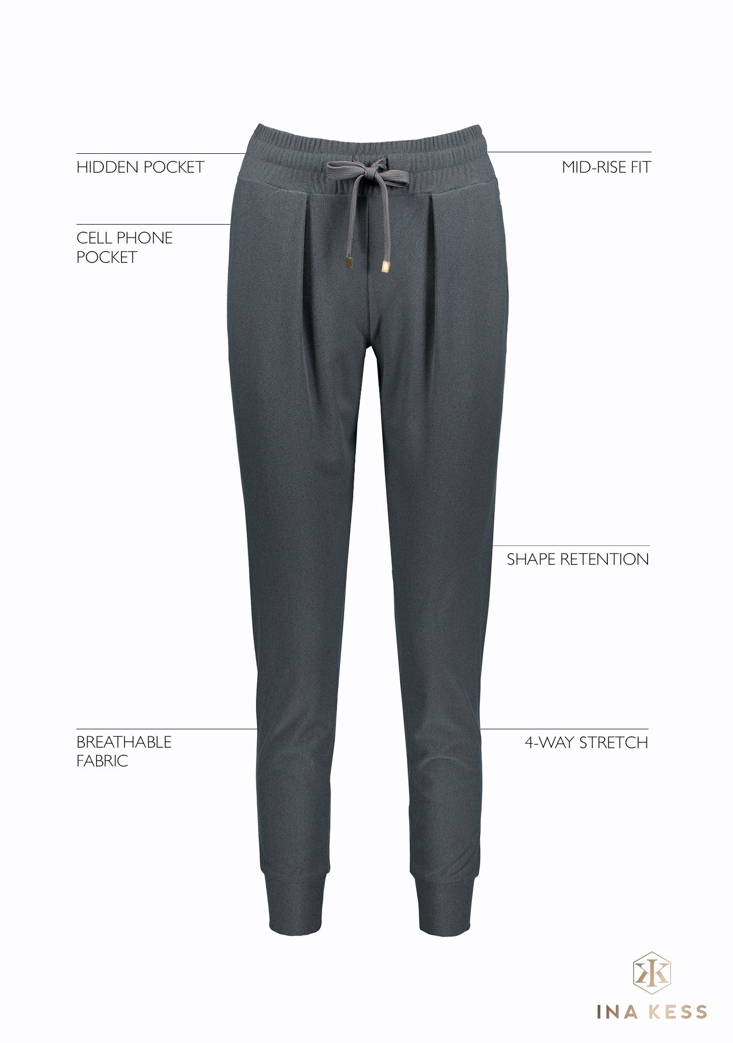 Sweatpants with outlet cell phone pocket