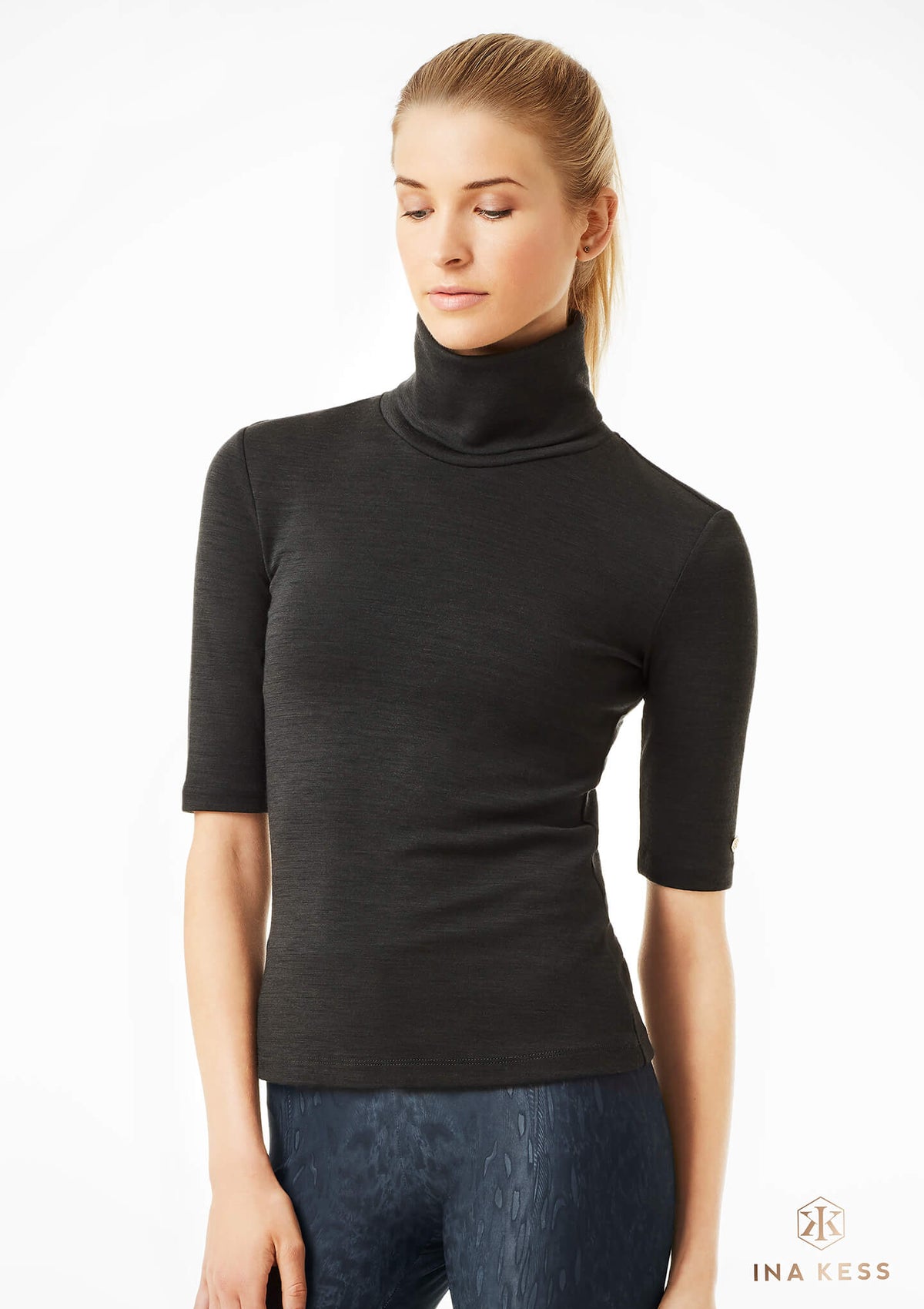 MERINO STRETCH Mid Sleeve Top carbone