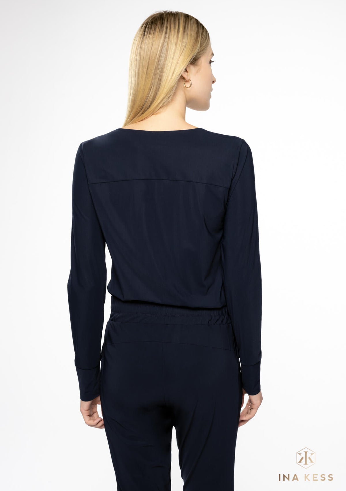 LEGEND Silken Light Blouse mat navy