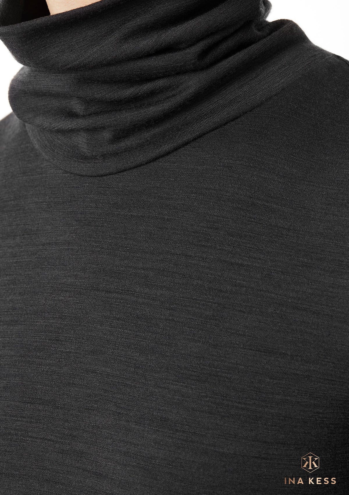 MERINO STRETCH Mid Sleeve Top carbone